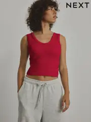 Red Ribbed Seamless Vest Top (E59997) | $34