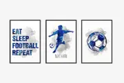 [Namly Design] Personalised Poster - Football Dreams / Set of 3