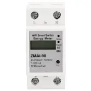 ZMAI-90 220V/110V AC 50Hz/60hz Tuya APP Single Phase Din Rail WIFI Smart Energy Meter Power Consumption kWh Meter Wattme