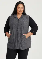 [Taking Shape] Taking Shape Knit Jacquard Vest Size 16 in Dark Grey, Viscose - Plus Size Women's Clothing Dark Grey