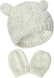 [YeeHeen] Newborn Winter Beanie Hats Gloves Kit for Baby Girls Boys Mittens Set Infant Knitted Hat Toddler Warm Cap