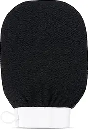 Clarial Exfoliating Body Scrub for Bath and Shower Use - Face Scrubber and Body Exfoliator Mitt, Dead Skin Remover - Exfoliating Glove Shower Scrub for Men and Women - Single Black