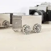 JUNMIN Metal Craft Collection Stainless Steel Train Model Ornaments Children's Gifts (with Pen Holder, Wheels Can Be Rotated) (Color : Independent Train Carriage)