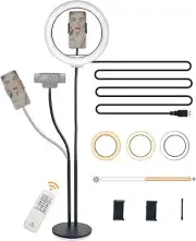 C920 C922 NexiGo 24 Inch Webcam Stand with Ring Light and Remote Control, Flexib