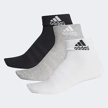 ADIDAS LIGHT ANK 3PP 黑白灰 三入 基本短襪 DZ9400 