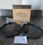 Pampered Chef Microwave Chip Maker Black Silicone Set Of 2 1241 NEW IN BOX
