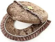 APTPKGDFDK Toilet Seat Cover Lace Warmer Thicken Toilet Bowl Seat Cover WC Soft Comfortable Overcoat Toilet Casea Toilet seat(Chocolate)