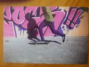POSTCARD..ISAAC NEWTON..CURRICULUM CARD..SKATEBOARD RIDER & GRAFFITI..MOTION LAW
