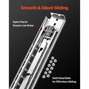 Soft Close Drawer Slides Full Extension Ball Bearing 18 to 60 Inches 1 Pair