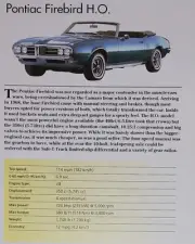 Pontiac Firebird Picture Out of Print Spec Article Sheet Wall Art Display