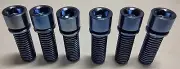 Blue Titanium Hex Stem Bolts For Elevn BMX Pro Stem M8x22x1.25 / 6 Pack