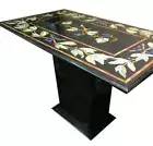 48" x 24" Marble Table Top Pietra Dura Inlay Art With marble Stand