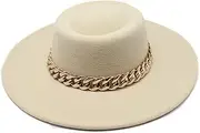 [Hcclijo] The British Retro Winter Ring-Shaped Flat-Top Felt Fedoras Hat Big Eaves Women Wedding Jazz Hats Bowler Hat