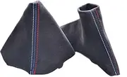 The Tuning-Shop Ltd Shift & E Brake Boot Black Alcantara With Mpower Stitching