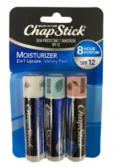 ChapStick Spf 12 Suncreen Moisturizer Black Cherry Spearmint Lip Balm 3 Pack