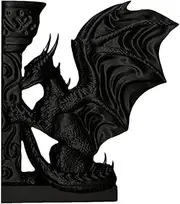 Dragon Bookends Dragon, Book Ends for Shelves Quirky, 3D Printed Vintage Dragon Bookshelf Decor, Gothic Surname Long Statue Shlf Decor for Fantasy, Book, Dragons Lovers Gamers & Medieval Enthusiasts