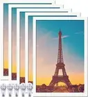 Picture Frame Set of 5 Photo Frames High Transparent Wall Gallery 8x12 White