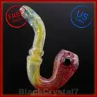 6" Handmade Color Changing Dark Red Sherlock Tobacco Smoking Bowl Glass Pipes