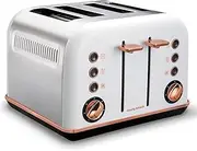 [Morphy Richards] 242108 White Accents 4 Slice Toaster Rose Gold w/ Removable Tray