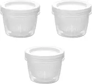 BBTISG 3 Pcs Transparent Ginger Storing Container, Garlic container with Drainer Refrigerator Organiser Container for Chopped Salad Berry Lettuce Green Onions