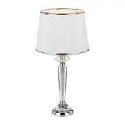 Diana 1 Light Table Lamp Chrome, Crystal, White - DIANA TL-CH+WH