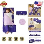 Purple Gamepad Toddler Nap Mat with Removable Pillow & Cozy Minky Blanket