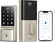 [Eufy] Security Smart Lock C210, Keyless Entry Door Lock for Front Door, No Bridge Required, Easy Installation, Touchscreen Keypad Deadbolt Lock, App Remote Control, 4 AA Batteries Included, Nickel