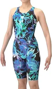 [arena] Women's Swimsuit, Fitness One-Piece Spats (Open Back, Half Legs, Perfect Pads)