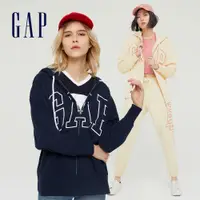 在飛比找蝦皮商城優惠-Gap 女裝 Logo連帽外套 碳素軟磨法式圈織系列-多色可