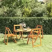 Folding Garden Chairs 4 pcs Solid Wood Acacia Patio Chair