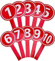 LALAFINA 10pcs Score Paddles for Party Handheld Number Paddles Scoreboard for Auctions Competitions