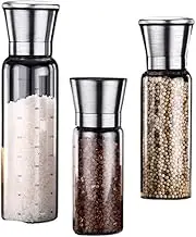 Stainless Steel Salt and Pepper Mill Manual Grinders jar s Kitchen Gadgets Bottles Glass Kitchen Accessories 不锈钢盐和胡椒​​磨手动研磨机罐容器厨房小工具瓶子玻璃/680