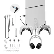 1Set Wall Mount Bracket Support Holder Charging Cable Hook For PS5 Slim Console