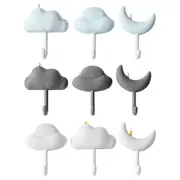 9Pcs Simple Hook Wall Door Self Adhesive Hooks Waterproof Bathroom Sticky Hooks