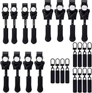 24 Pcs Zipper Repair Kit, Mixed Sizes Universal Zipper Replacement Slider,Black. Fixed Cloth Zipper Pull Fixer. Used for Crafts and Sewing Coats, Jacket, Jeans, Backpacks,Tents, Luggage Bags Etc Puller for.