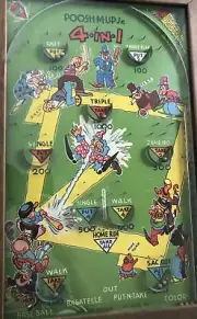 Northwestern Poosh-M-Up Jr 4 in Pinball Game includes balls antique 1930s game
