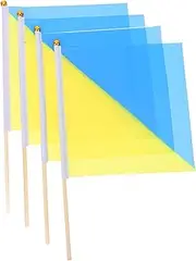 BESPORTBLE 4pcs Navy Signal Flags Referee Commanding Flags Polyester Material Wooden Pole