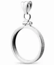 Sterling Silver coin bezel with screw top for 1/20 oz China Panda Coin
