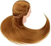 Vaguelly Cosmetology Mannequin Head Golden Hair Styling Practice Tool for Students Beginners Realistic Design for Hairdressing Techniques Salon Training Creative Hairstyles