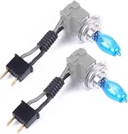 ULTECHNOVO H7 Led Headlight Bulbs 12v Xenon Light Hod Car Xenon Lights 5500k White Pair Power Cable