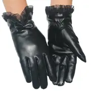 Womens Winter PU Leather Touchscreen Gloves Texting Warm Driving Gloves