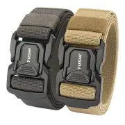 TUSHI Metal Quick Release Pluggable Buckle Tactical Belt Breathable Elastic Belt For Men Cowboy Outdoor Stretch Hunting