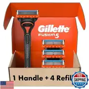 Gillette Fusion5 Razors for Men, 1 Razor, 4 Blade Refills, Lubrastrip for a M