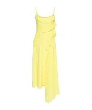 MSGM Strapped Asymmetric Ruffled Dress IT38 Yellow