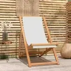 vidaXL Deck Chair Teak 56x105x96 cm Cream BMG