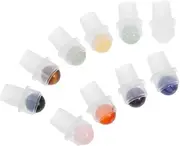COOLHIYA 10pcs Essential Oil Roller Ball Inserts with Natural Jade Stone Tops Leakproof Applicators for Smooth Application for Aromatherapy Easy Installation