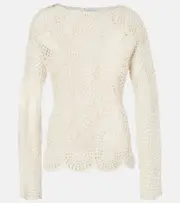 [Gabriela Hearst] Gabriela Hearst Caps crochet wool and cashmere top AU 10 white