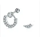 Tiny Tragus Stud Earring cubic zirconia surgical steel cartilage piercing bar