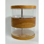 木質生活系列-3 LAYER WOODEN  SWIVEL STORAGE 橡膠木 層圓型轉盤