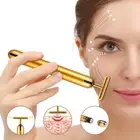 24K Gold Beauty Bar Facial Roller Vibration Skincare Massager Derma Anti-aging